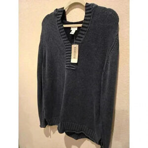 Chico's Women's V-Neck Pullover Sweater Blue Size 1 Long Sleeve 8/10 Regular